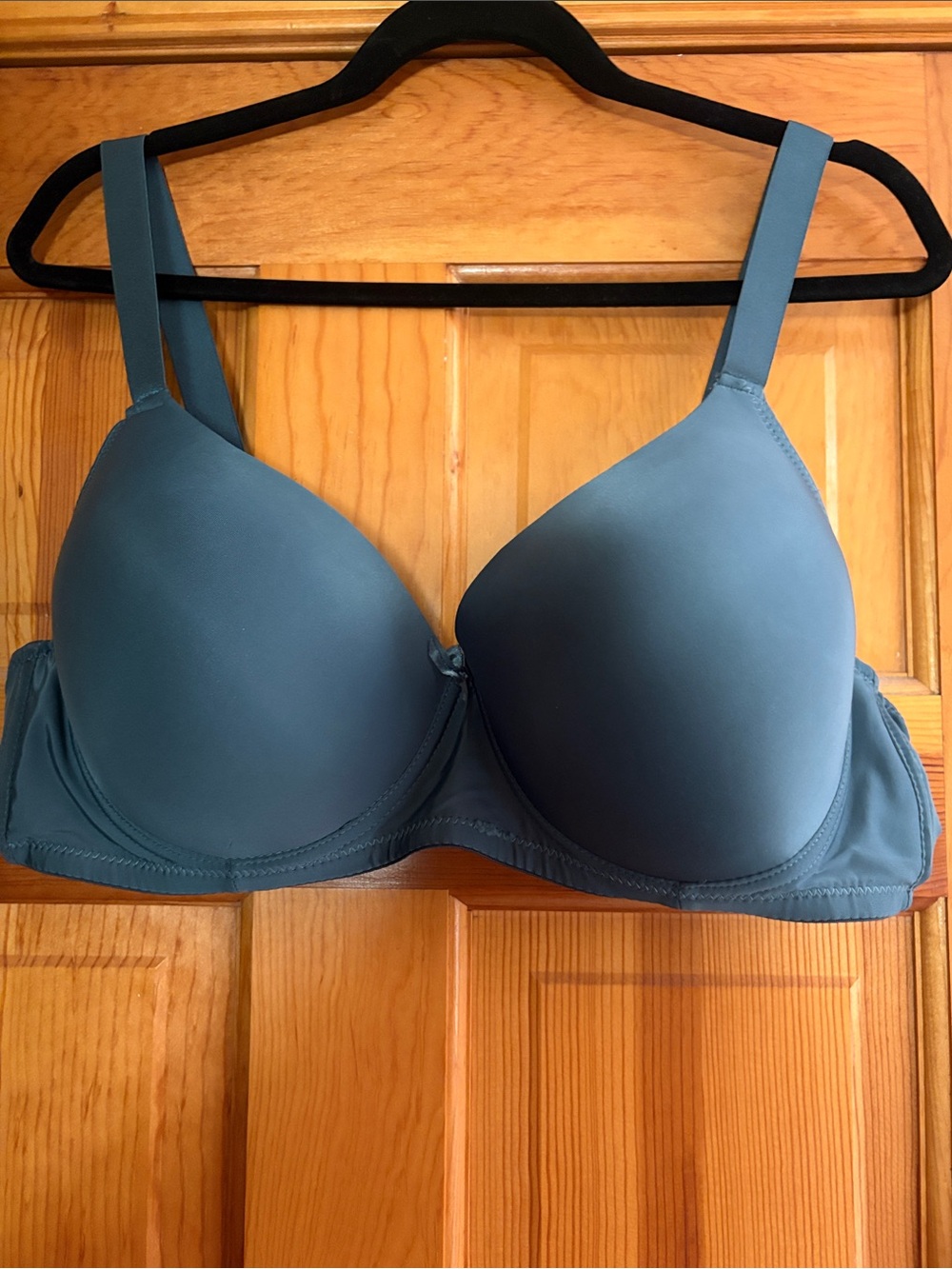 Sofra Smooth Molded Bra in Slate Blue-Green